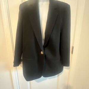 Sag Harbor Black Single-Button Notched-Lapel Blazer